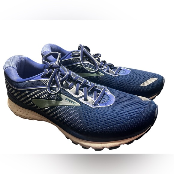 Brooks Womens Ghost 12 Running Shoe - Peacoat/Blue/Aqua 10.5 Wide - Picture 1 of 9